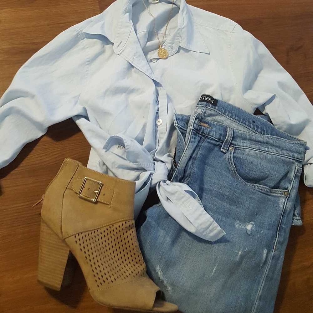 J Crew Light Blue Button-up